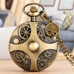 Reloj de bolsillo steampunk de cuarzo con cadena