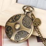 Reloj de bolsillo steampunk de cuarzo con cadena