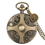 Reloj de bolsillo steampunk de cuarzo con cadena
