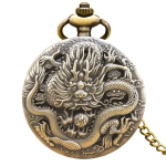 Reloj de bolsillo steampunk de cuarzo con dragón