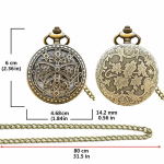 Reloj de bolsillo steampunk de cuarzo con mariposa