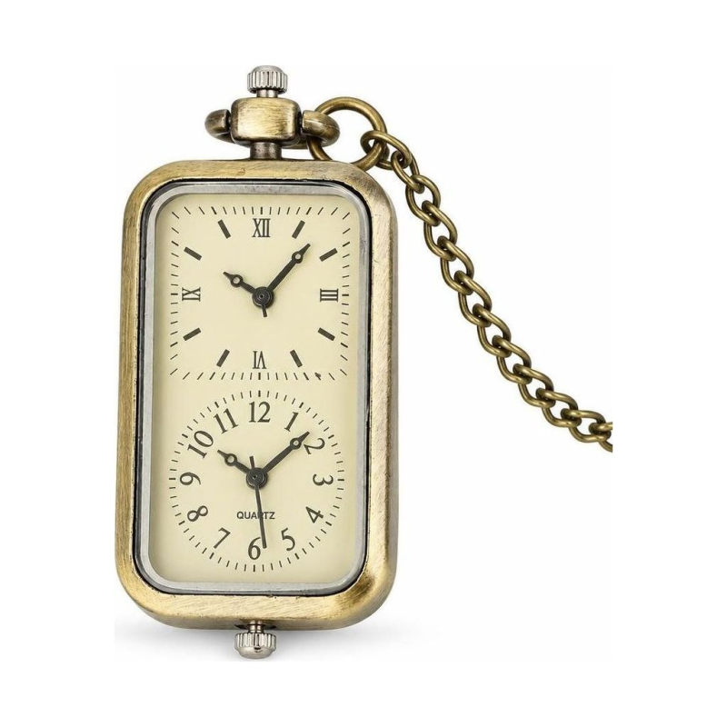 Reloj de bolsillo steampunk de doble esfera y cuarzo