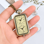 Reloj de bolsillo steampunk de doble esfera y cuarzo