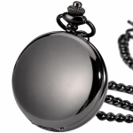 Reloj de bolsillo steampunk de doble tapa — Negro