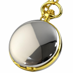 Reloj de bolsillo steampunk de doble tapa — Plata y oro