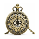 Reloj de bolsillo steampunk de latón con cuarzo