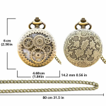 Reloj de bolsillo steampunk de latón con engranajes