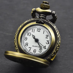 Reloj de bolsillo steampunk en tono bronce con cadena