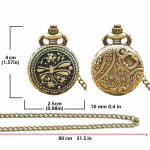 Reloj de bolsillo steampunk en tono bronce con cadena