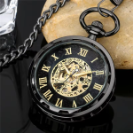 Reloj de bolsillo steampunk esqueleto con esfera calada