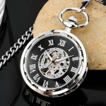 Reloj de bolsillo steampunk esqueleto con esfera calada