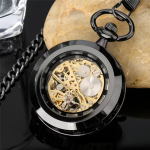 Reloj de bolsillo steampunk esqueleto con esfera calada