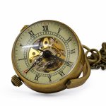 Reloj de bolsillo steampunk esqueleto de cuerda manual