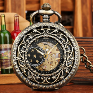 Reloj de bolsillo steampunk mecánico calado