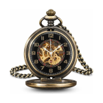 Reloj de bolsillo steampunk mecánico con acabado bronce