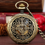 Reloj de bolsillo steampunk mecánico con acabado bronce