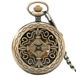 Reloj de bolsillo steampunk mecánico con acabado bronce