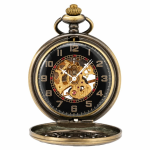 Reloj de bolsillo steampunk mecánico con acabado bronce