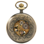 Reloj de bolsillo steampunk mecánico con acabado bronce