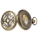 Reloj de bolsillo steampunk mecánico con acabado bronce