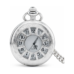 Reloj de bolsillo steampunk plateado de cuarzo