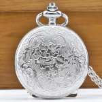 Reloj de bolsillo steampunk plateado de cuarzo