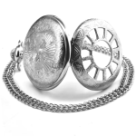 Reloj de bolsillo steampunk plateado de cuarzo