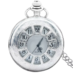 Reloj de bolsillo steampunk plateado de cuarzo