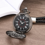 Reloj de bolsillo steampunk quartz con esfera romana