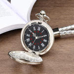 Reloj de bolsillo steampunk quartz con esfera romana
