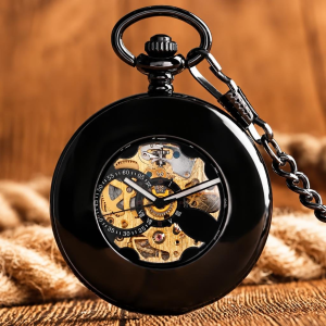 Reloj de bolsillo steampunk semisaboneta