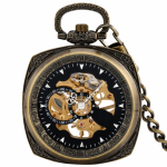 Reloj de bolsillo vintage cuadrado con esfera calada