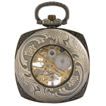 Reloj de bolsillo vintage cuadrado con esfera calada