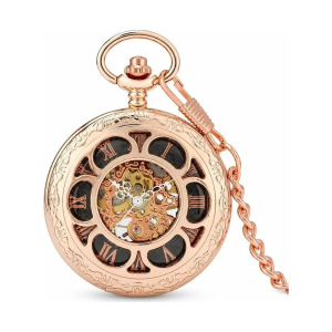 Reloj de bolsillo vintage mecánico con esfera calada