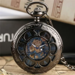 Reloj de bolsillo vintage mecánico con esfera calada