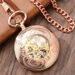 Reloj de bolsillo vintage mecánico con esfera calada