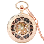 Reloj de bolsillo vintage mecánico con esfera calada — Oro rosa