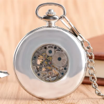 Reloj de bolsillo vintage mecánico con esfera esqueleto