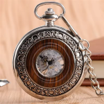 Reloj de bolsillo vintage mecánico con esfera esqueleto