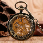 Reloj de bolsillo vintage mecánico esqueleto