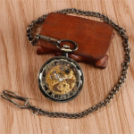 Reloj de bolsillo vintage mecánico esqueleto