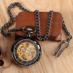 Reloj de bolsillo vintage mecánico esqueleto